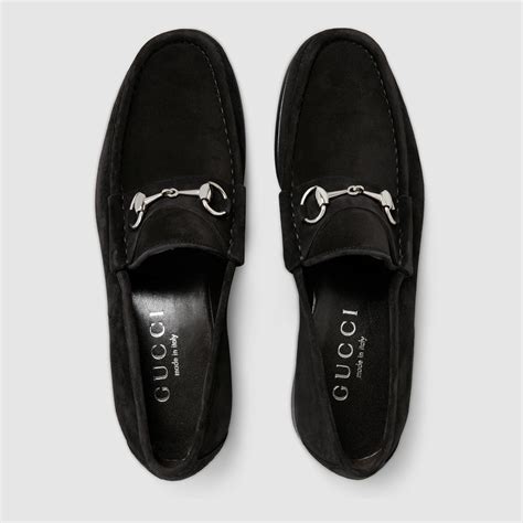 gucci mens black suede loafers|gucci backless loafers women.